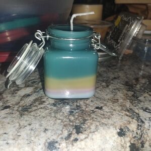 Multicolor Layered Candle Jar